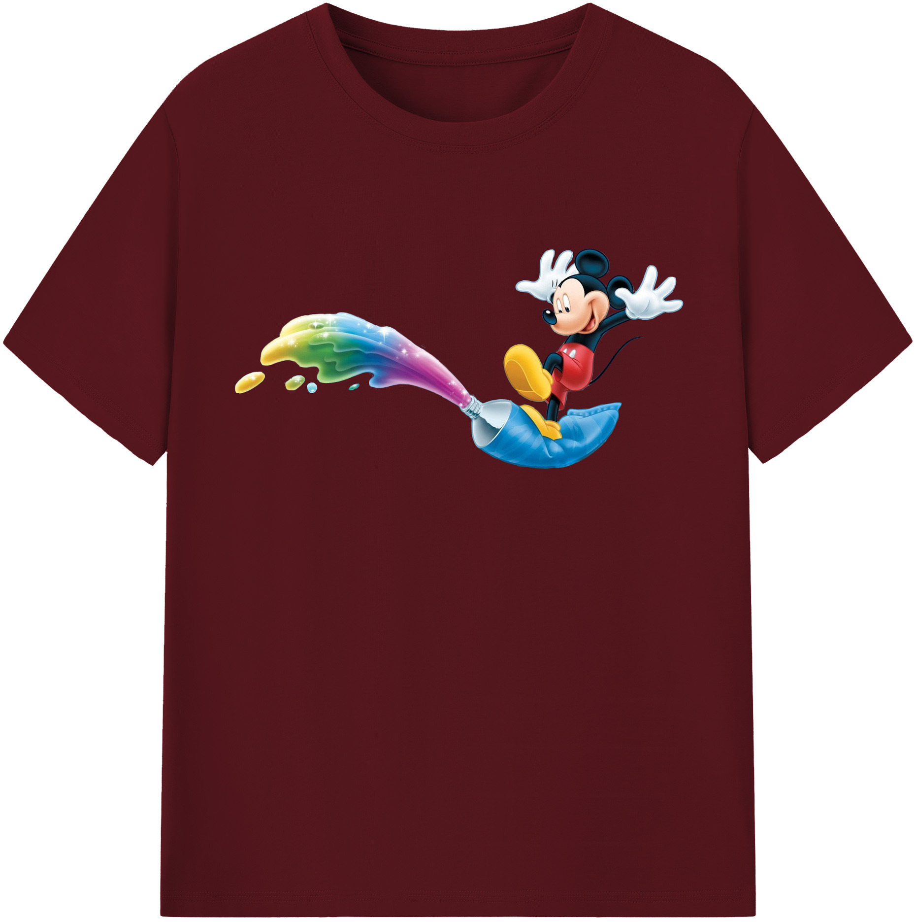 （画像用） ミッキーマウス Mickey Mouse 綿100％半袖Tシャツ（フロントプリント）